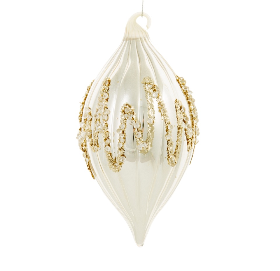 

Игрушка для елки Yancheng Shiny Коллекция Традиции Капля с декором золотые стразы 8*16 см цвет серебристый металлик, стекло, Китай