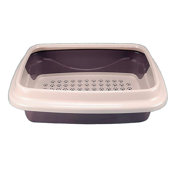 Туалет большой для кошек Dogman Триплекс, 38х48х16 см, розовый