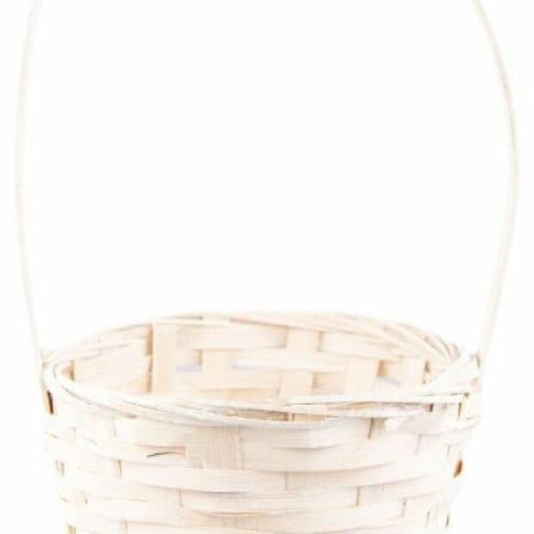 Корзина плетеная Азалия Декор бамбук белая, D16х10хH32 см