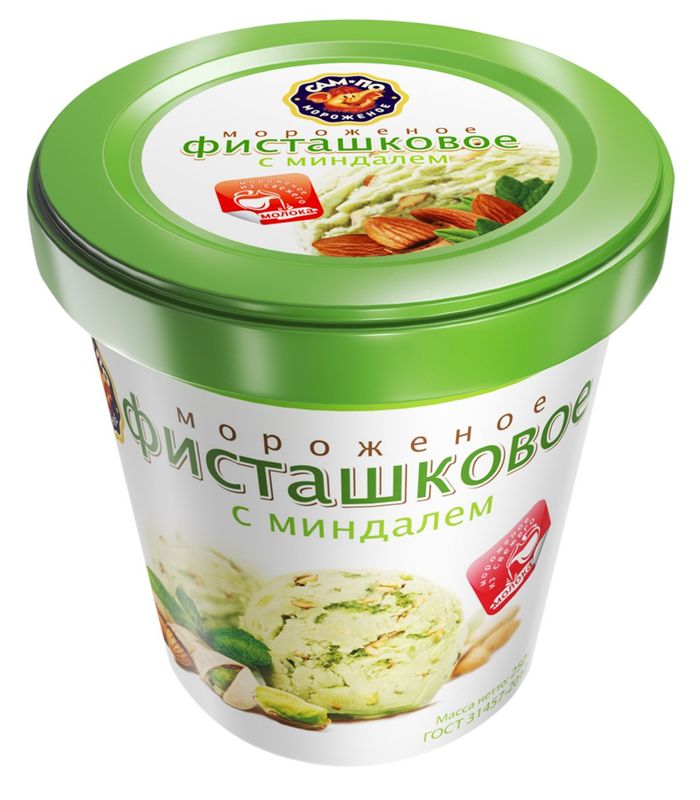 

Мороженое Сам-По сливочное фисташковое с миндалем 250 г