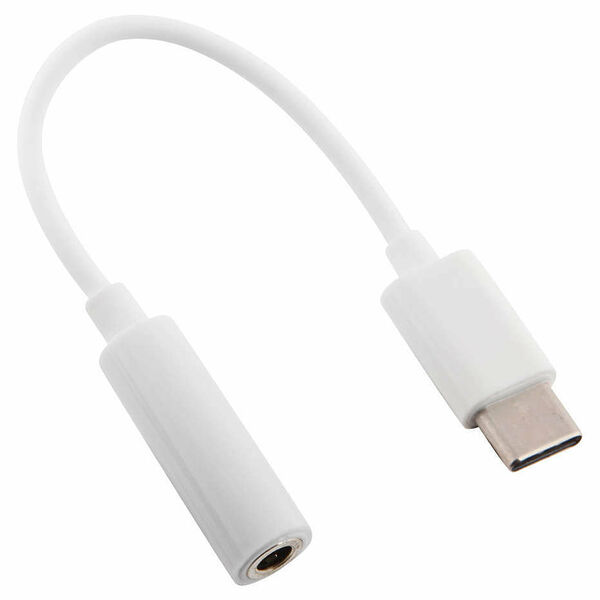 Аудиопереходник  type-c на мини jack белый ТМ DIIN (ДИИН)