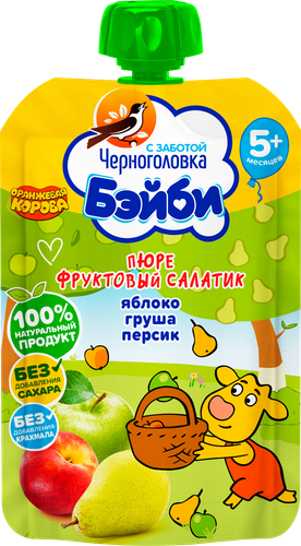 

Пюре фруктовое Черноголовка Бэйби Фруктовый салатик с 5 месяцев 85 г