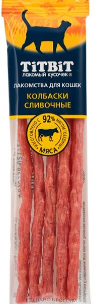 Лакомство для кошек TiTBiT Золотая коллекция Колбаски Сливочные 20г