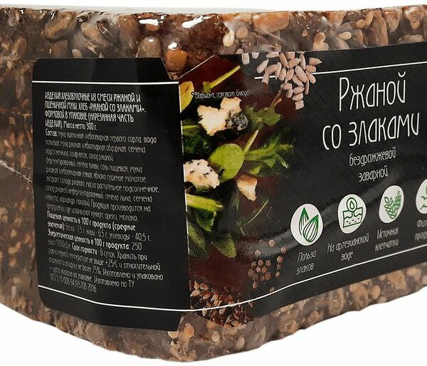 Хлеб Рижский хлеб Ржаной со злаками бездрожжевой заварной формовой