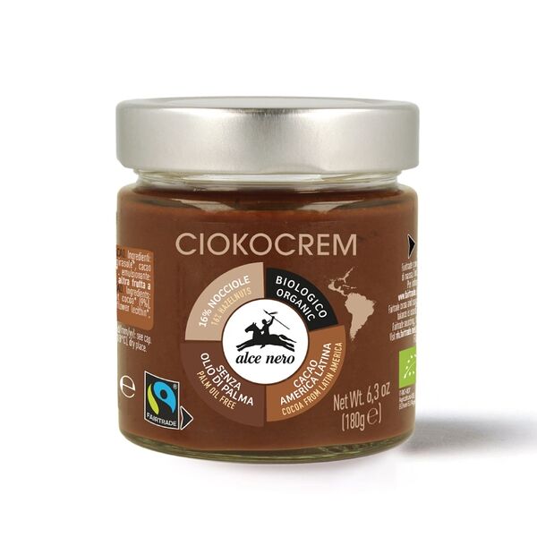 Паста Alce Nero шоколадная с фундуком Био 180г, Италия