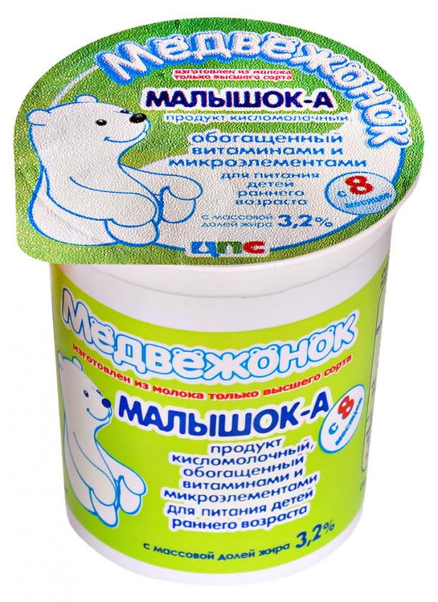 

Продукт кисломолочный Медвежонок Малышок-А с 8 месяцев 3.2%, 200г