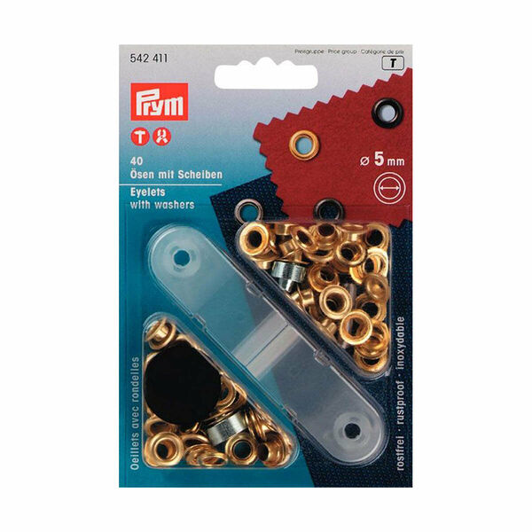 Люверсы золотой 5мм, 40шт Prym