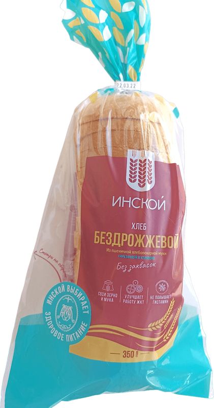 

Хлеб Инской бездрожжевой нарезка 350 г