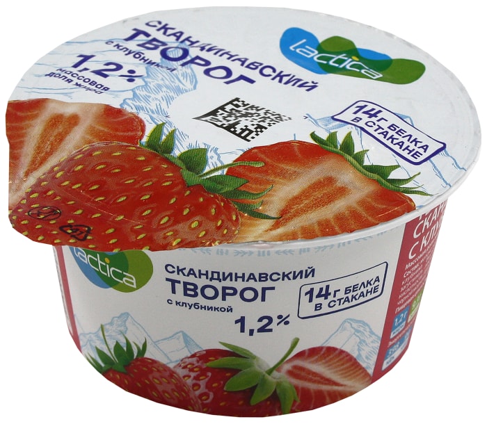 

Творог Lactica Скандинавский с клубникой 1.2% 150 г