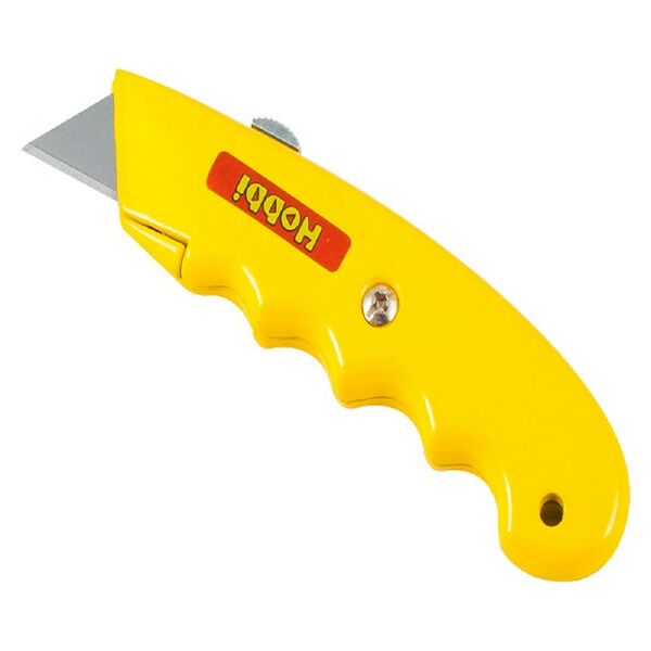 Резак с выдвижным лезвием Эргономик, 19х60 мм, металлический корпус, трапециевидное лезвие