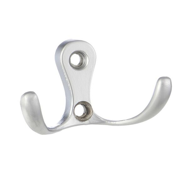 Крючок 2-х рожковый, матовый хром, 1 шт, TECH-KREP