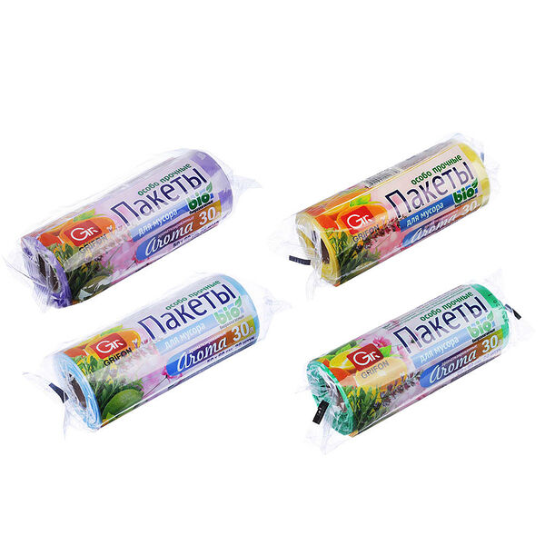 Grifon мешки для мусора био 30/35 л., 20 шт., прочные, морской бриз, рулон втулка