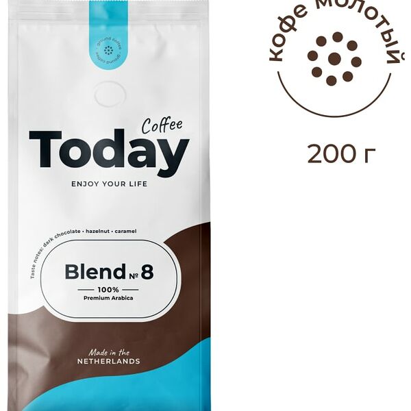 Кофе молотый Today Blend №8 200г