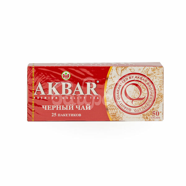 Чай Акбар 25*2гр Цейлонский Черный Листовой Красно-белая серия