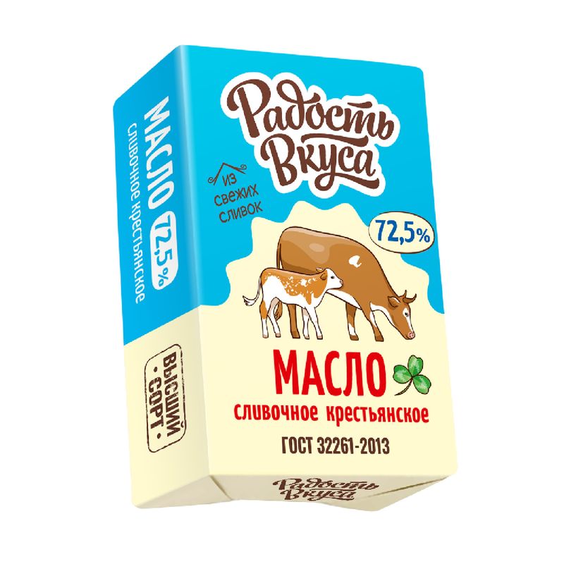 

Масло Радость вкуса Крестьянское сливочное 72.5% 180 г