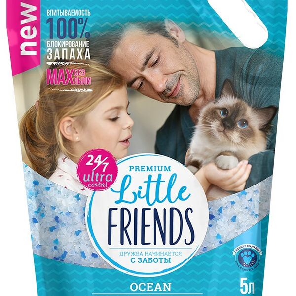 Little Friends Ocean наполнитель силикагелевый впитывающий 2 кг.