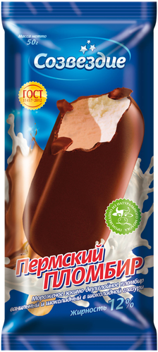 

Мороженое Созвездие Пермский пломбир эскимо ванильно-шоколадное 50 г