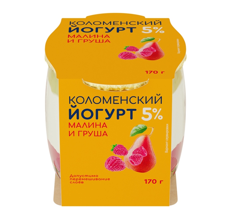 

Йогурт «Малина-груша» 5%, «Коломенский» 170 г