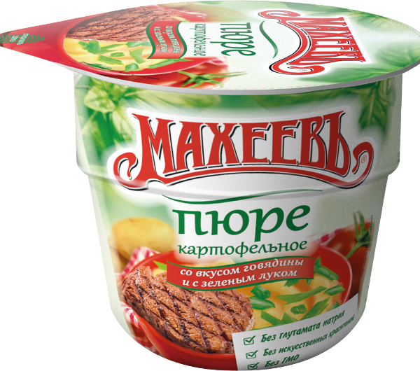 Пюре картофельное Махеевъ со вкусом говядины и с зеленым луком