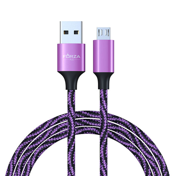 Кабель для зарядки Forza Серпантин micro usb 1 м 1.5а тканевая оплётка, 1 шт., цвет в ассортименте