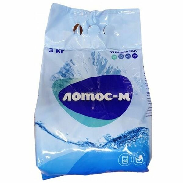 Порошок стиральный Лотос-М, 3 кг, универсальный