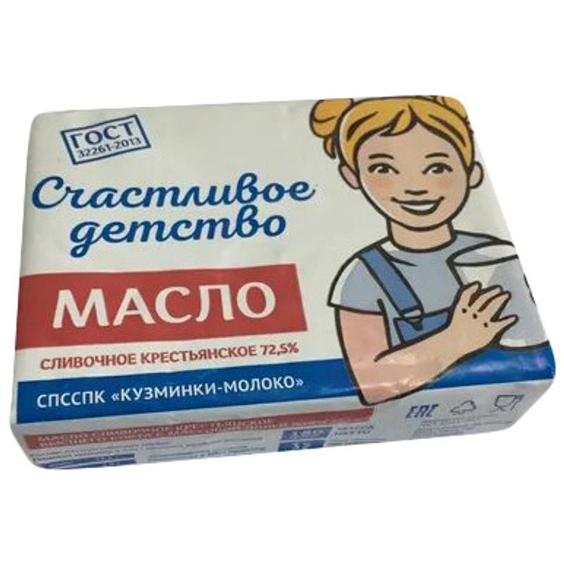 

Масло сливочное Счастливое детство крестьянское 72.5% 180 г