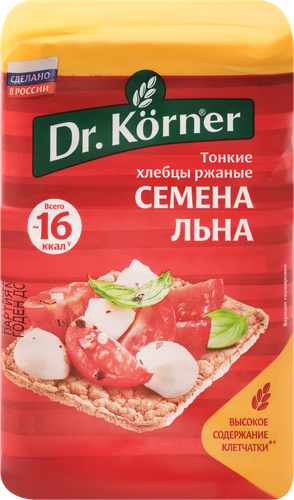 

Хлебцы ржаные Dr. Korner Семена льна 100 г