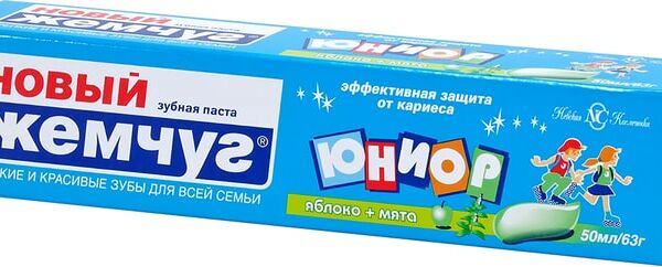 Зубная паста Новый Жемчуг Юниор Яблоко+мята 50мл