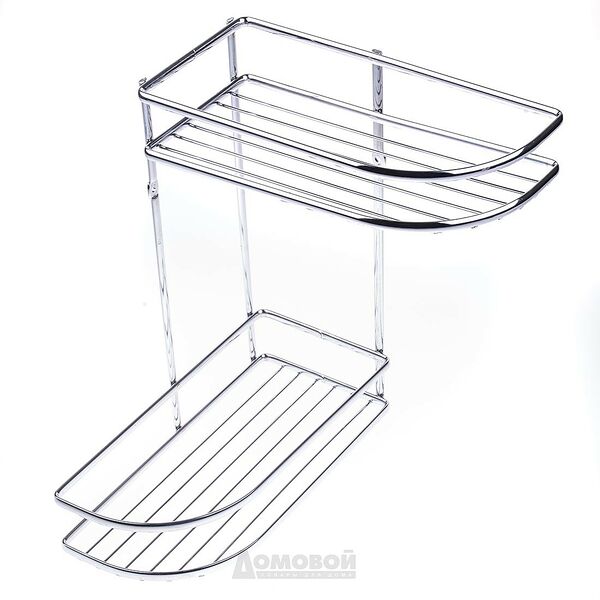 Полка 2-ярусная VANSTORE угловая, хром 25х25х30 см 077-70