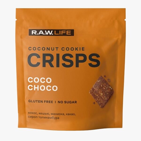 Печенье кокосовое R.A.W.Life Crisps Кокос-шоколад 35 г