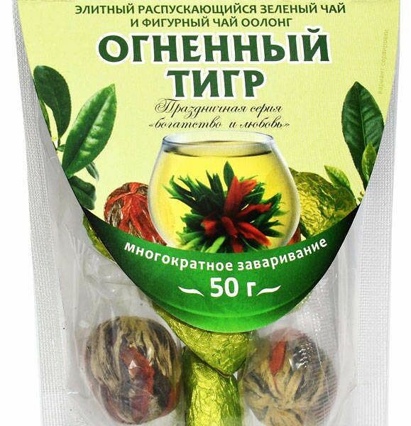 Чай зеленый Конфуций Огненный тигр прессованный