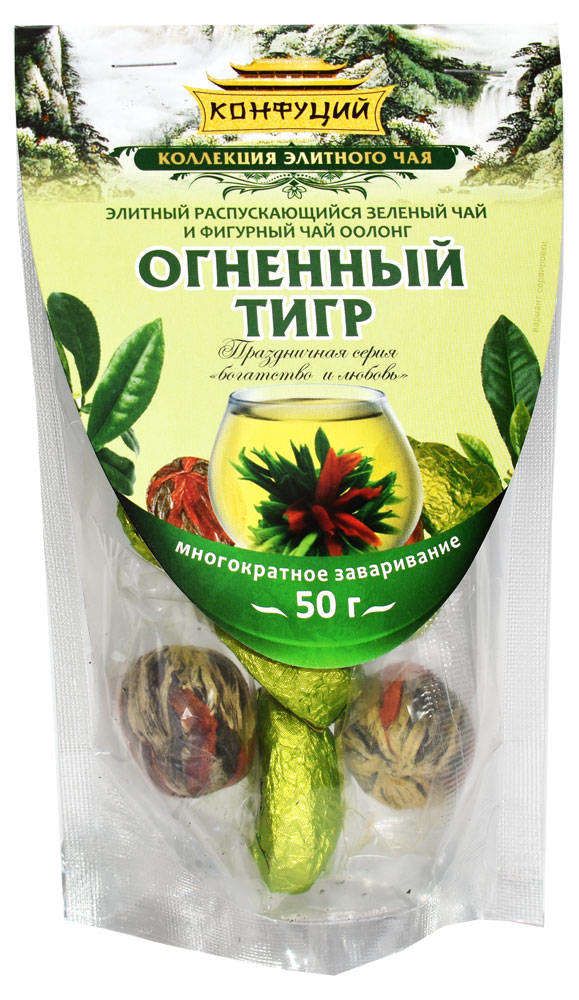 

Чай зеленый Конфуций Огненный тигр прессованный 50 г