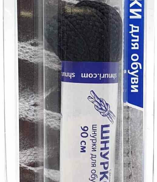 Шнурки для обуви плоские цвет: чёрный размер: 6 мм, 90 см