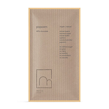 Шоколад веганский Mojo Cacao 54% Popcorn с соленым попкорном