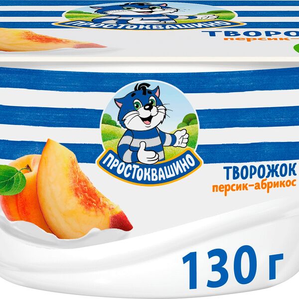 Продукт творожный Простоквашино персик-абрикос 3.6%
