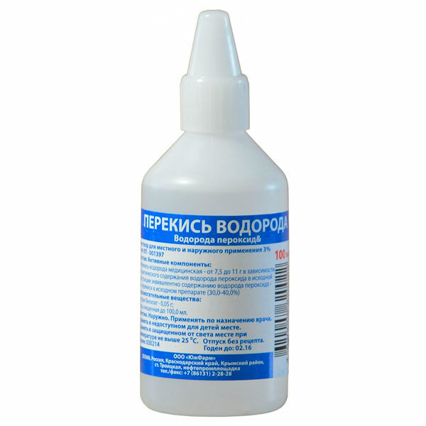Перекись водорода 3% раствор 100 мл 