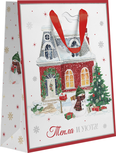 

Пакет подарочный Новогодняя сказка, 22,7х18х10см, Арт. MT, в ассортименте