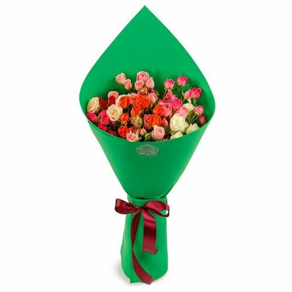 Букет 9 кустовых роз в фоамиране 60 см