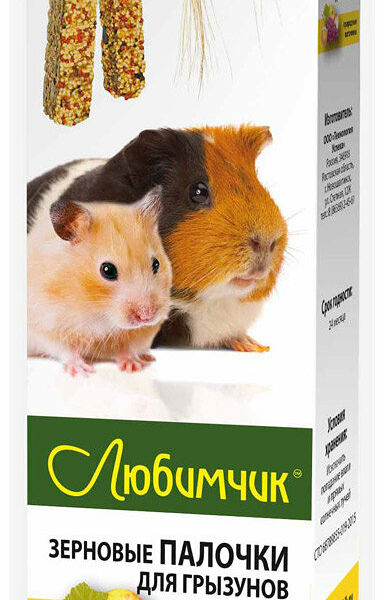 Лакомство для грызунов Любимчик зерновые палочки фруктово-яичные 2 шт