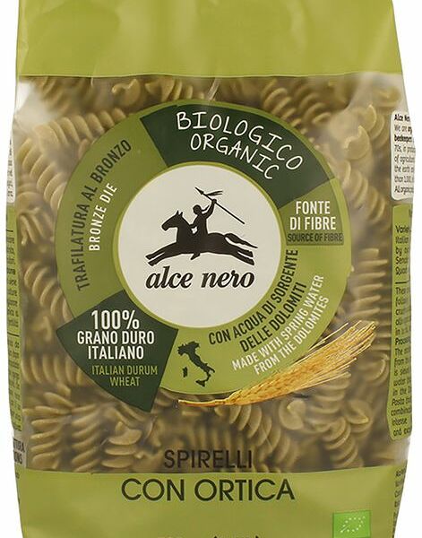 Макароны Alce Nero Spirelli Con Ortica Biologici-Organic из твёрдых сортов пшеницы