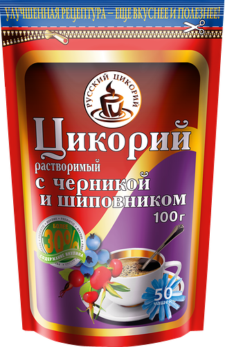 Цикорий растворимый Русский Цикорий с добавлением шиповника и черники 100 г