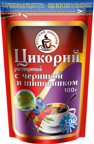 

Цикорий растворимый Русский Цикорий с добавлением шиповника и черники 100 г