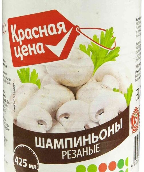 Шампиньоны Красная Цена резаные 425мл