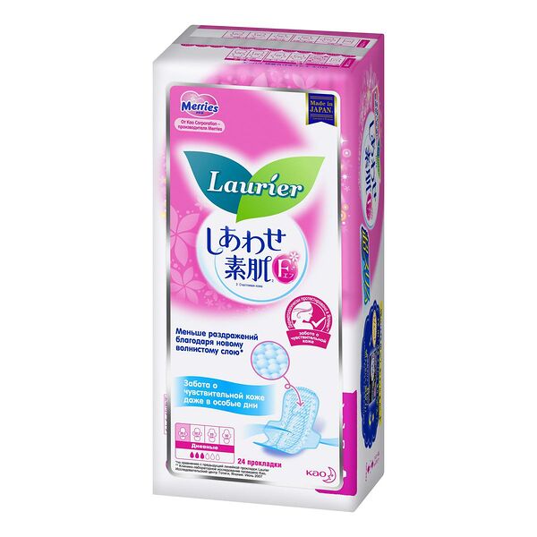 Прокладки гигиенические Merries Laurier F дневные супертонкие с крылышками 20.5 см 24 шт