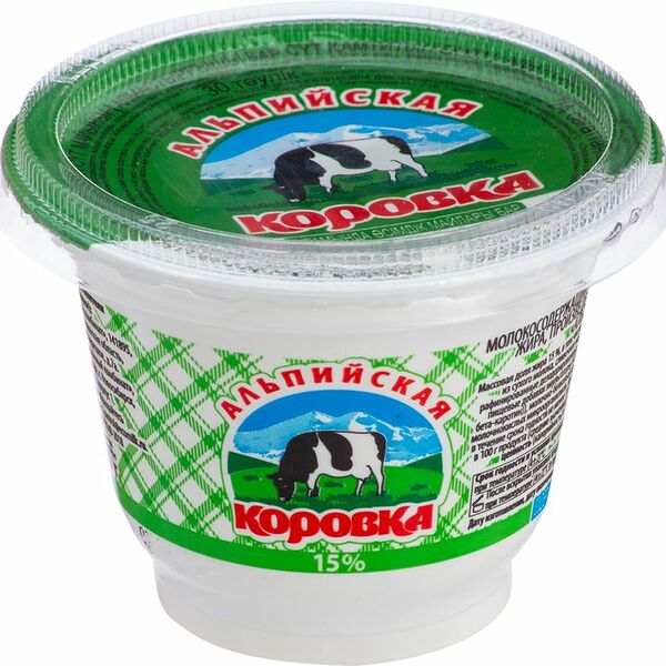 Продукт молокосодержащий Альпийская коровка 15% 200 г