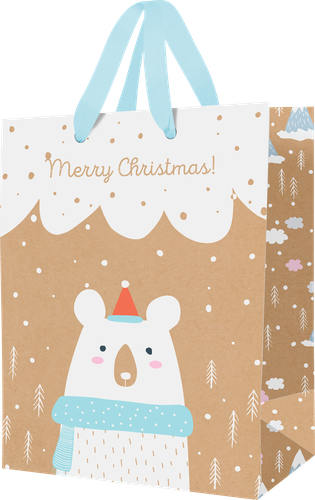

Пакет подарочный Meshu Christmas Teddy, 26х32х12 см