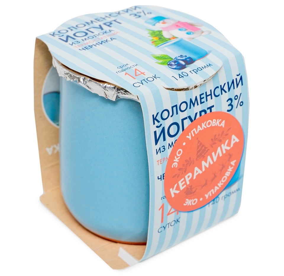 

Йогурт Коломенское из молока термостатный черника 3% 140 г