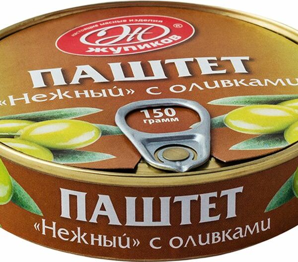 Паштет Жупиков Нежный с оливками 150г