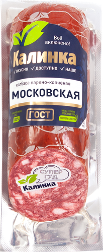 Колбаса копчено-вареная Калинка Московская ГОСТ, 300г