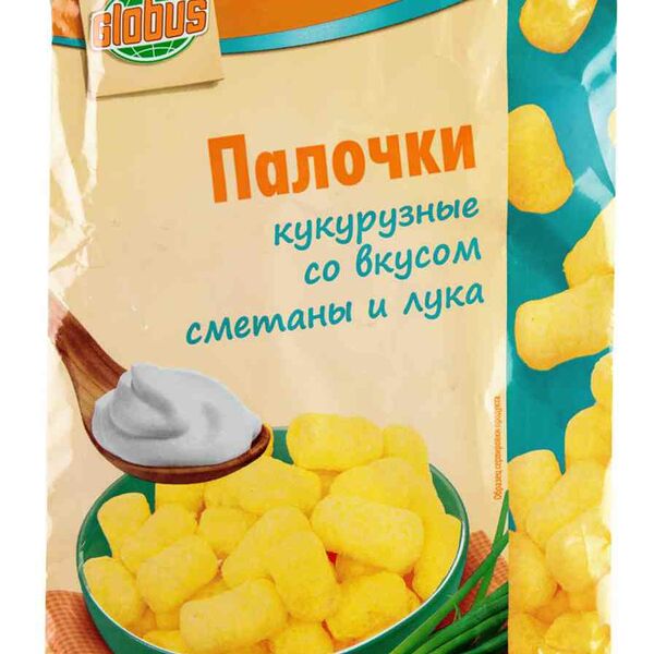 Кукурузные палочки Глобус со вкусом Сметаны и лука